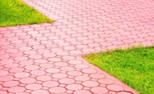 Stamped concrete patio design with decorative pattern for outdoor space in Keller, TX