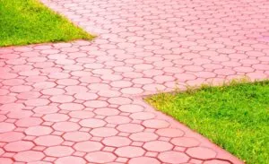 Stamped concrete patio design with decorative pattern for outdoor space in Keller, TX